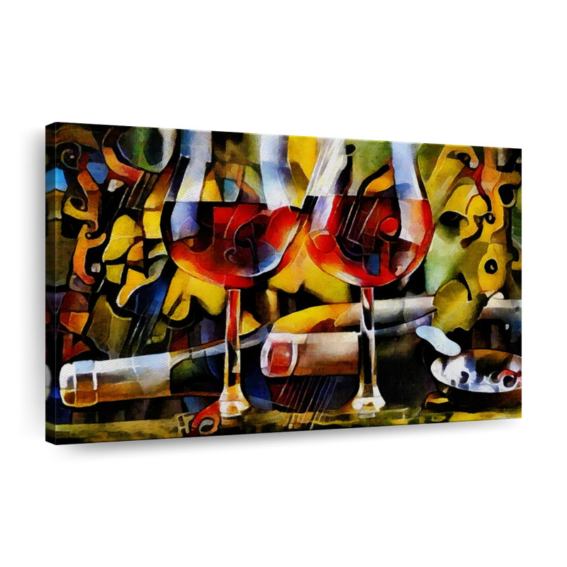 Vin sur toile, H 30 po x l 45 po x P 1,25 po