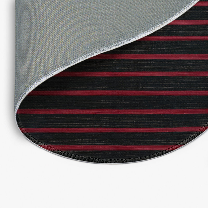 Tapis intérieur / extérieur brun HorizontalStripes, Rond 5 pi