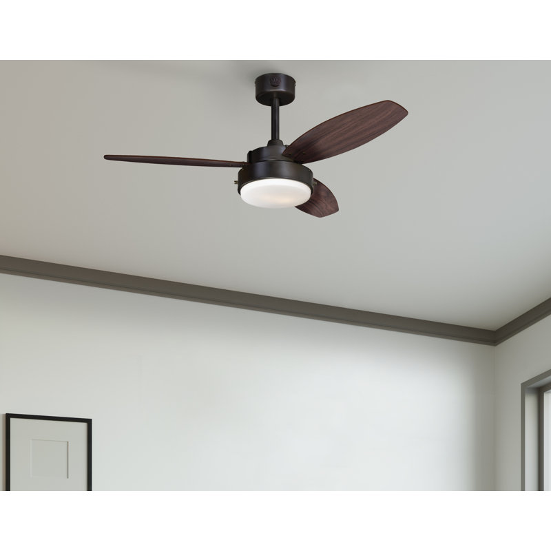 Alloy 42'' Ceiling Fan with Light Kit, Oil Rubbed Bronze Finish with Walnut Blades