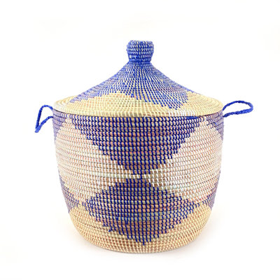 Senegalese Hand Woven Laundry Hamper with Handles