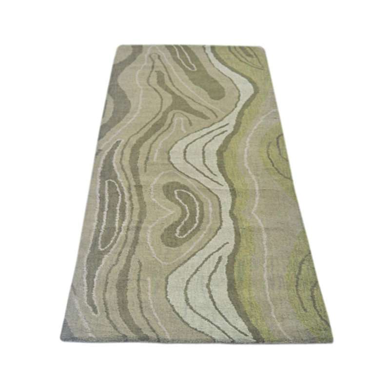 Dalvey HAND TUFTED WOOL ECO-FRIENDLY AREA RUGS - Runner | Green Color | Abstract Design | Area rugs for living room, bedrroom