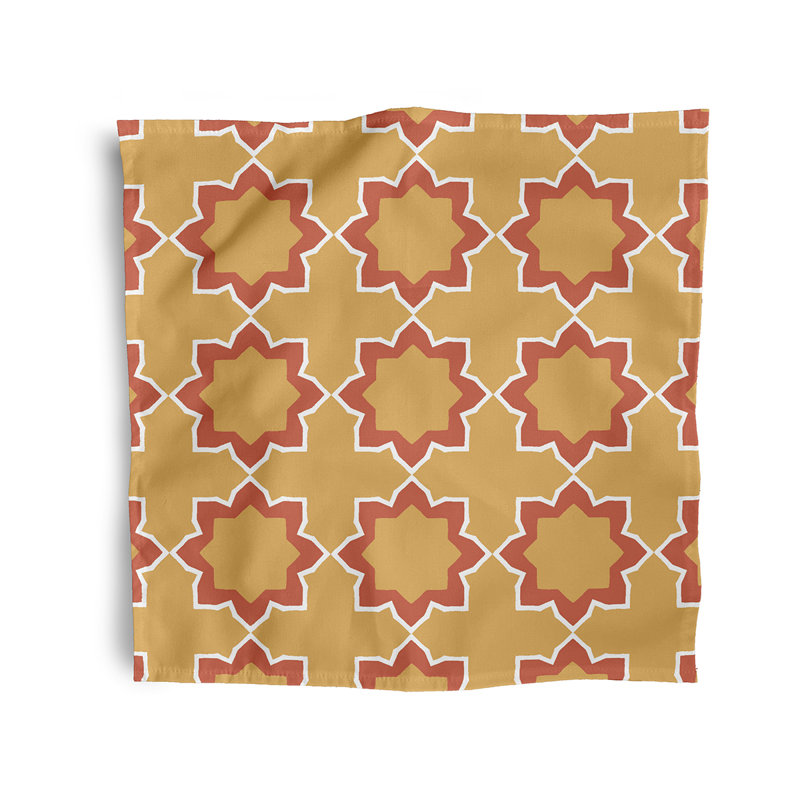 Challinor Polyester Geometric Square Napkin, Yellow