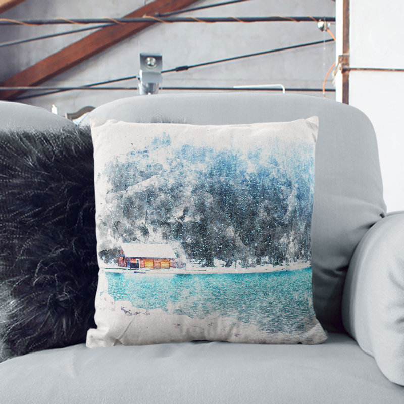 Square Cushion, 40cm H x 40cm W x 15cm D, White