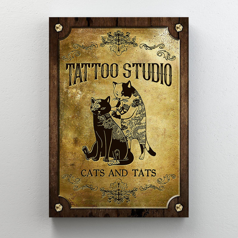 Reproduction d'art graphique sur toile tendue, "A Tatoo", H 14 po x l 11 po x P 2 po