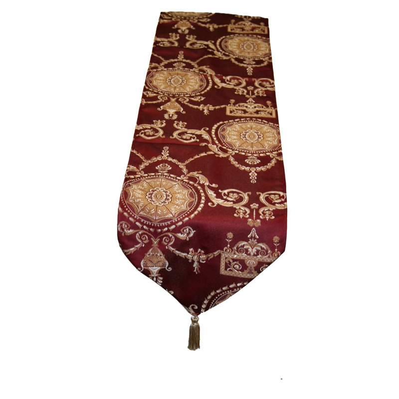 Bloch Table Runner, 70" W x 13" L, Burgundy