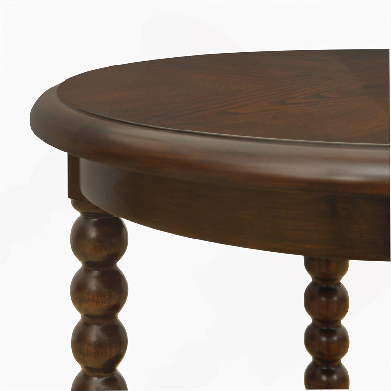 Philippe Round End Table with Shelf Brown