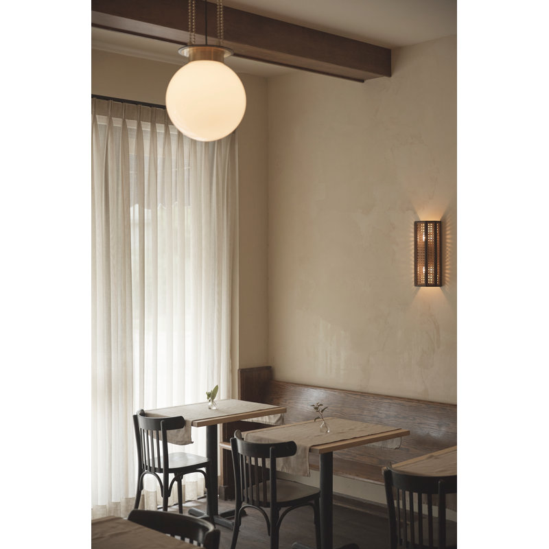 Gunther Pendant Light, Aged Brass, 12.25" H x 11" W x 11" D