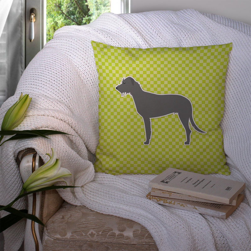 Coussin décoratif intérieur/extérieur irish lévrier, H 18 po x l 18 po x P 3 po, Rose