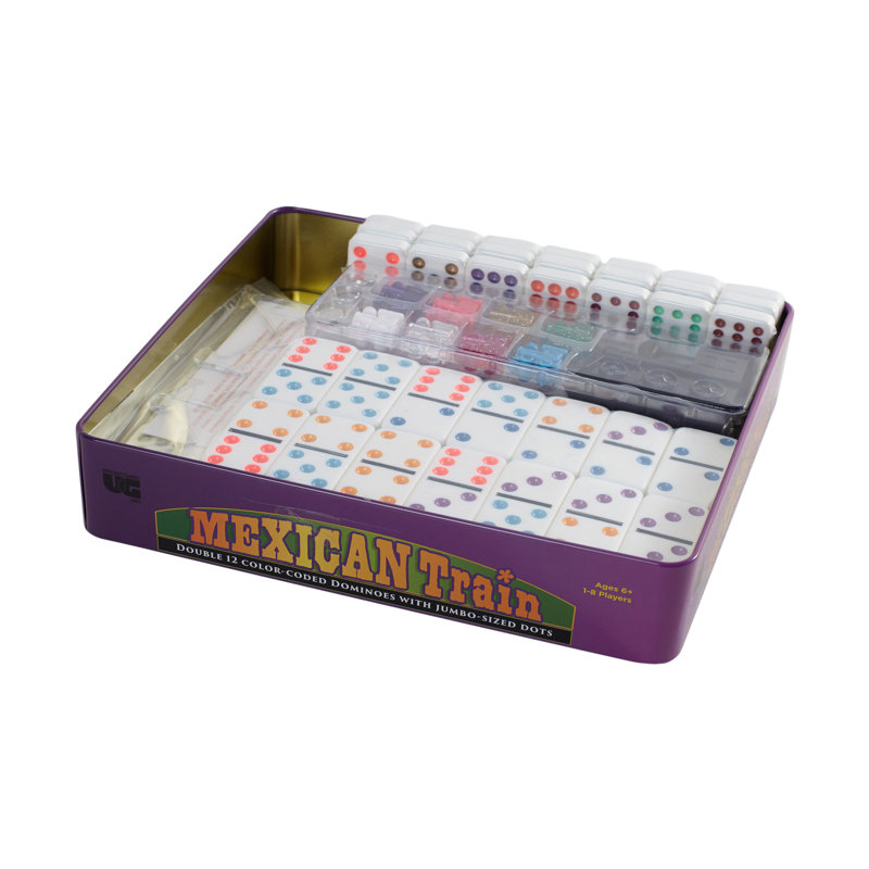 Train mexicain double dominos à pois 12 couleurs