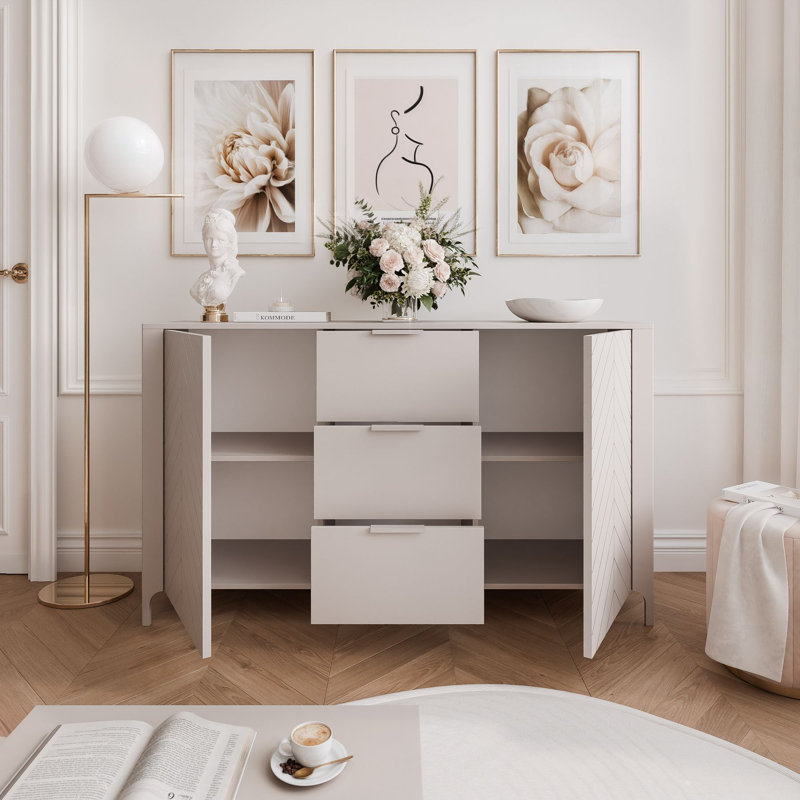 153cm W 3 - Drawer Chest of Drawers, Cashmere