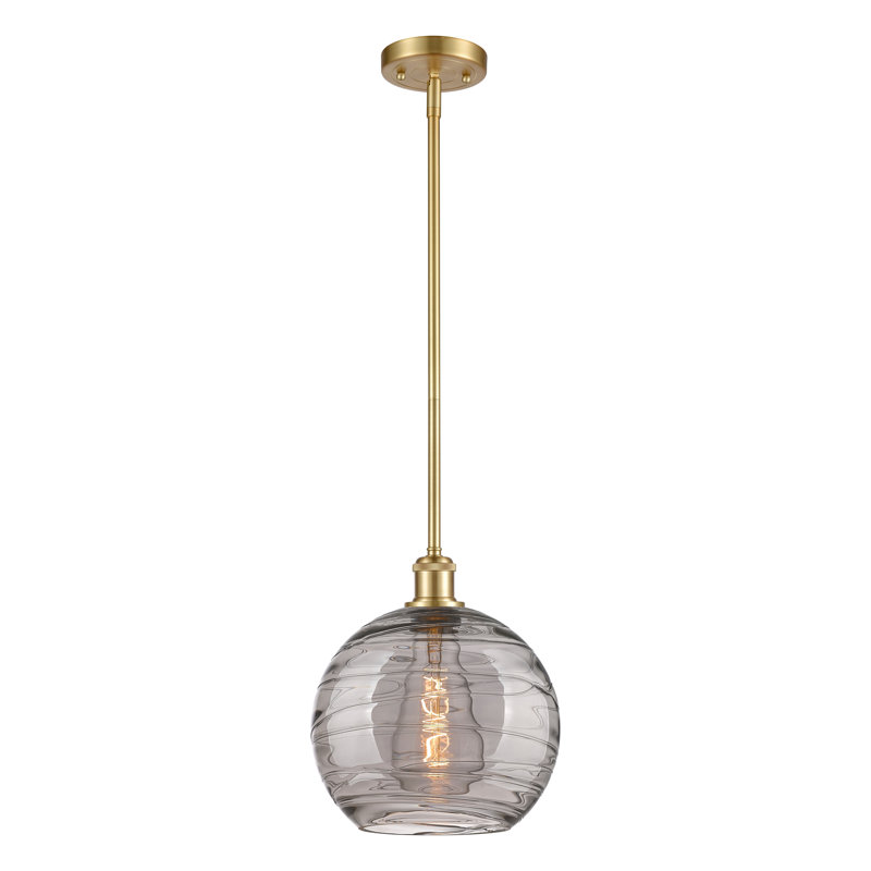 Mott 1 - Light Single Globe Pendant, Antique Brass, 9.88" H x 8" W x 8" D, No Bulb Included