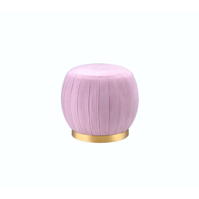 Kohdyn Velvet Pouf, Pink Carnatio