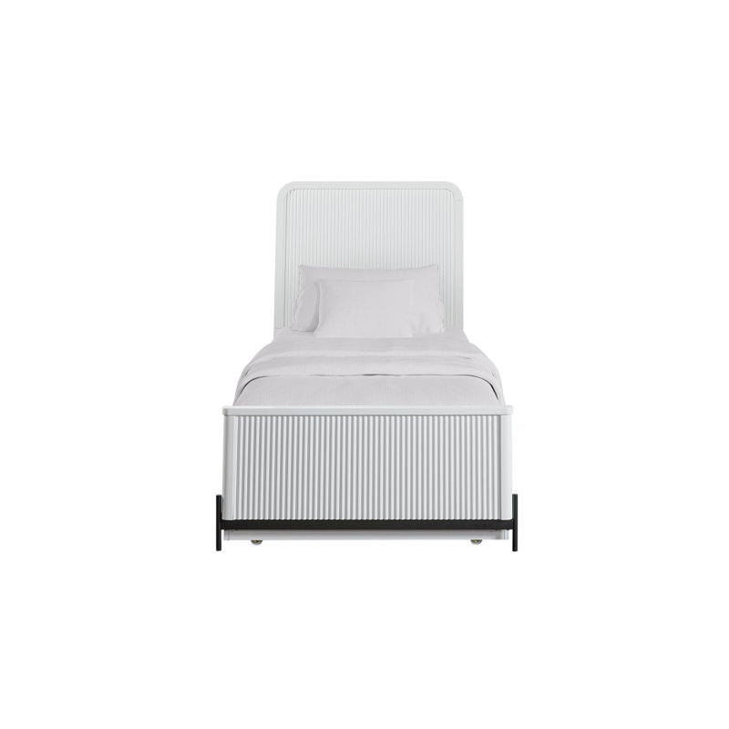 Lit gigogne double au dessus d'un lit double, Blanc, Lit simple