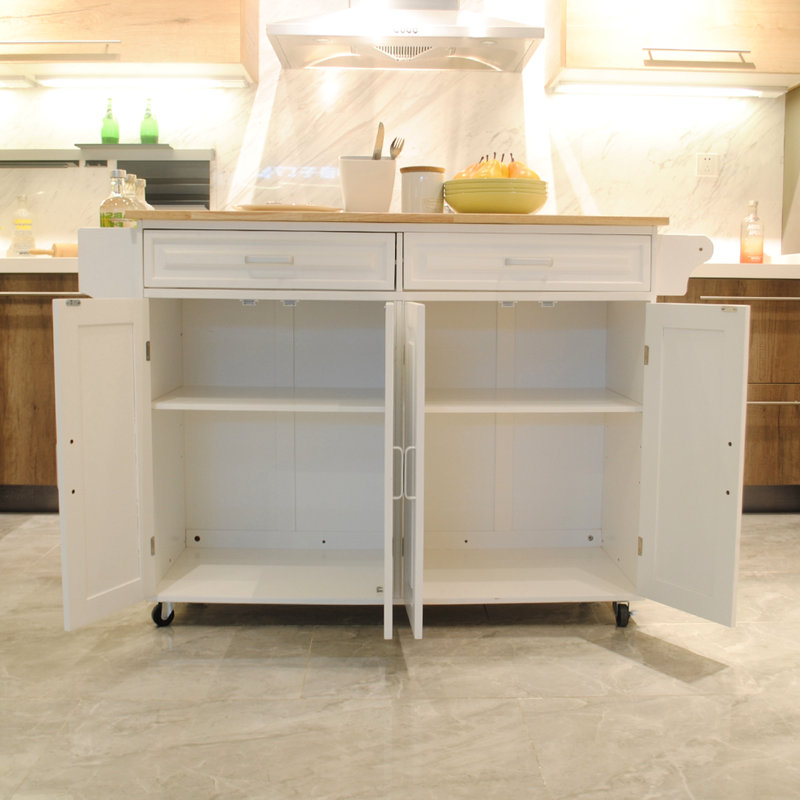 Îlot de cuisine avec caractéristiques de construction et de rangement - Tablette de tiroir de chariot de luxe durable