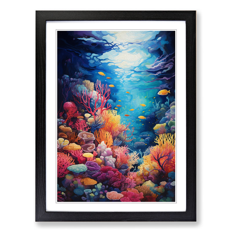 Single Picture Frame Print on Wood, 64cm H x 46cm W, Black Framed