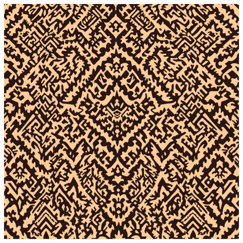 Intricate Brown Beige Pattern Comforter, King