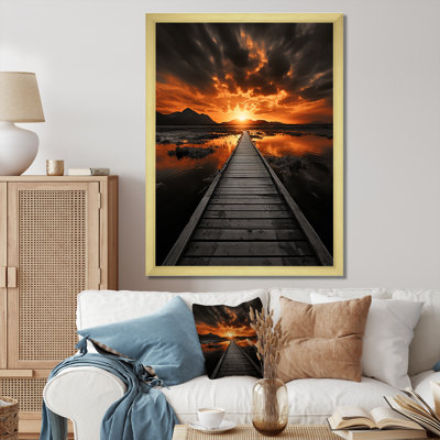Orange Sunrise Road - impressions sur toile, paysage et nature