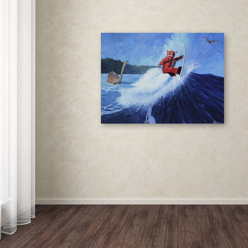 « surfe up », reproduction d’art sur toile tendue, H 14 po x l 19 po x P 2 po