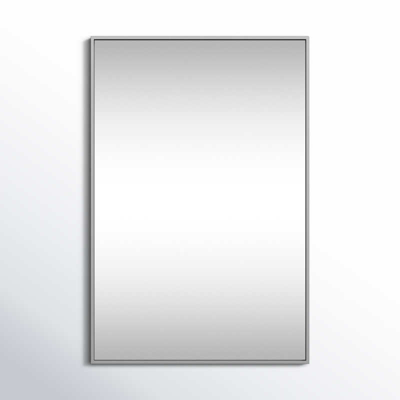 Sabine Metal Rectangle Wall Mirror, 36" x 24", Silver