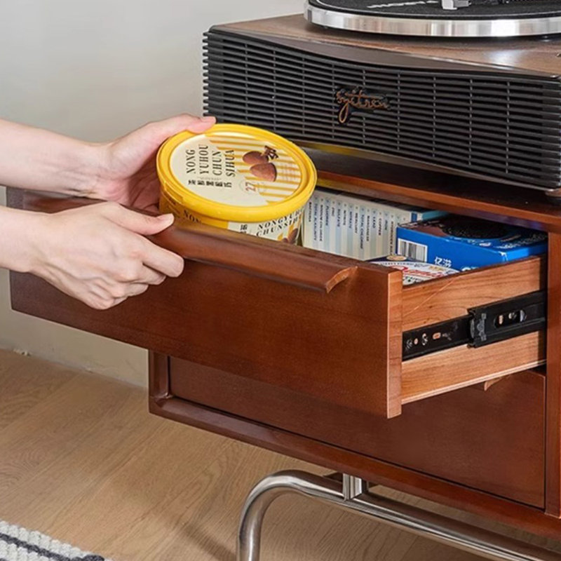 Meuble télé rétro en bois massif simple