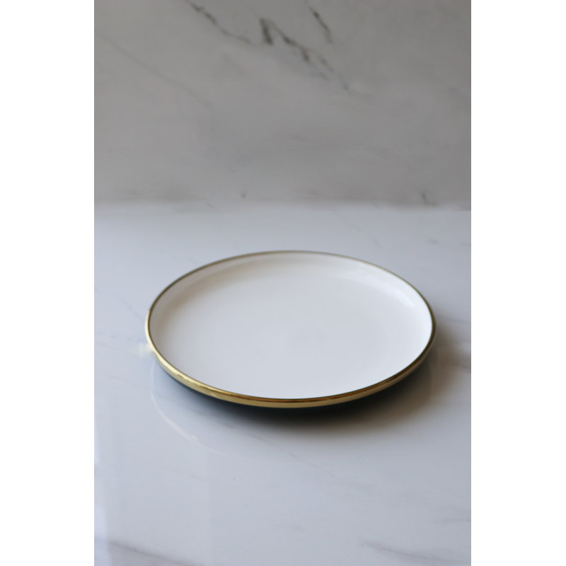 «The Luxury Collection» bleu et blanc avec bordure dorée - grande assiette 10 po