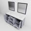 Meuble-lavabo double gris foncé de 72 po L avec plateau en quartz blanc et 30 miroirs - armoires et tiroirs-1136485193