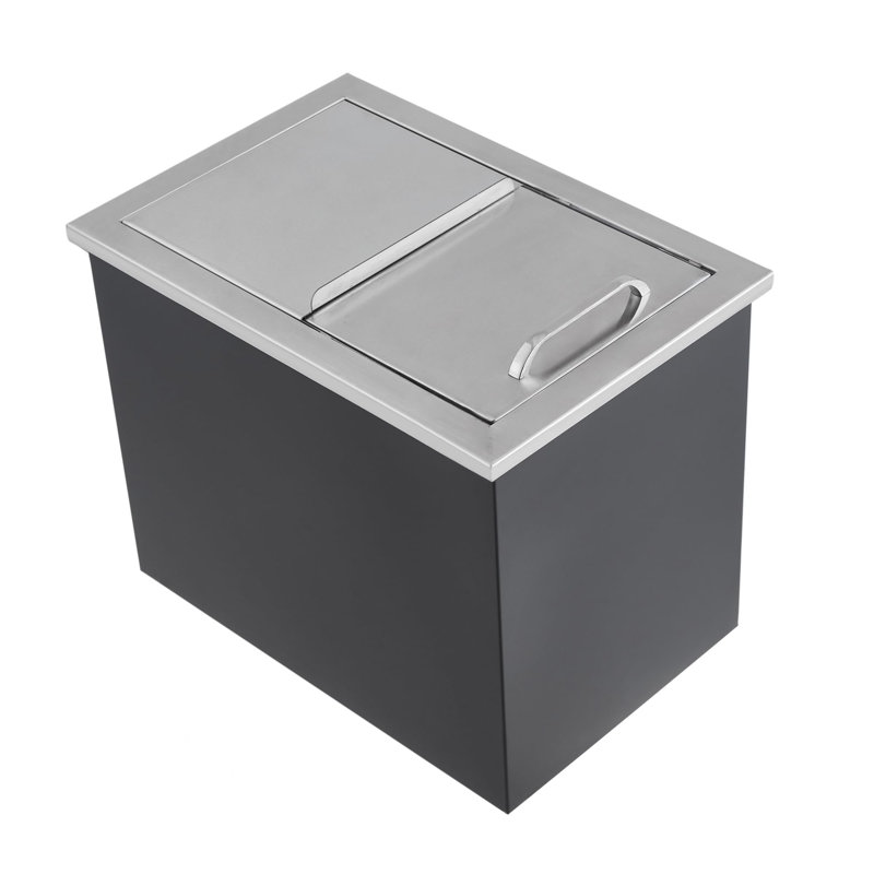 304 Stainless Steel Drop-in Ice Chest – Large-Capacity Outdoor Kitchen Cooler, Food-Safe Countertop Beverage Cooler, Bar Drink Cooler & Patio Party Ice Storage Bucket