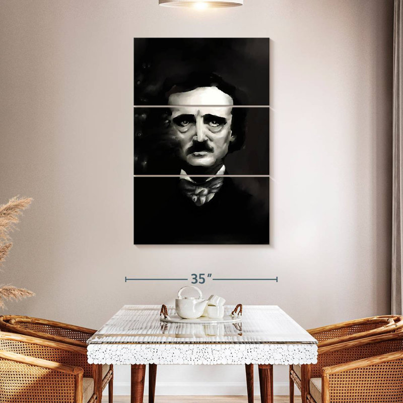 Keiraleigh, Edgar Allan Poe, portrait sombre, H 38 po x l 24 po