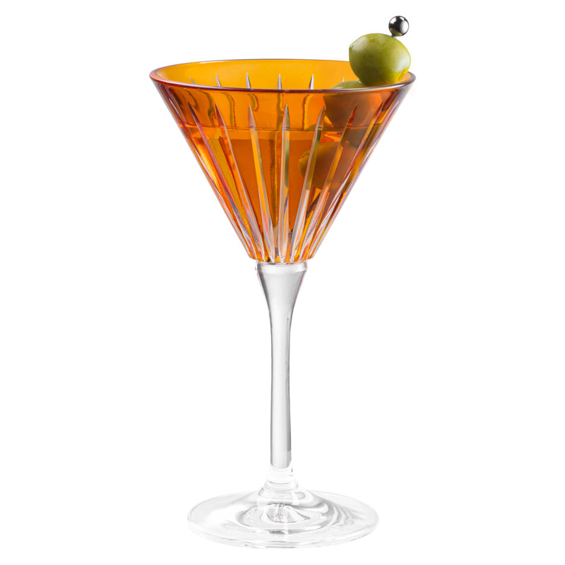 Verre à cocktail coloré Martini - couleurs assorties - verres à champagne - ensemble de 6 à 7 oz - fabriqué en Europe, Ambre