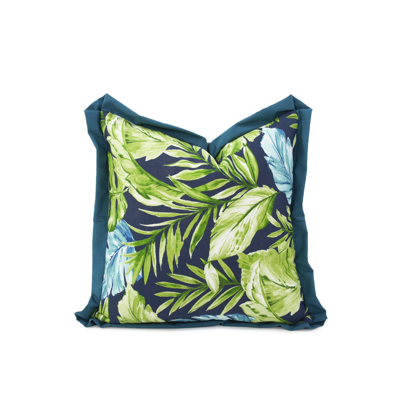  Polyester/Polyester Blend Throw Square Indoor/Outdoor Pillow Cover & Insert, 20" x 20", Cardoon Indigo