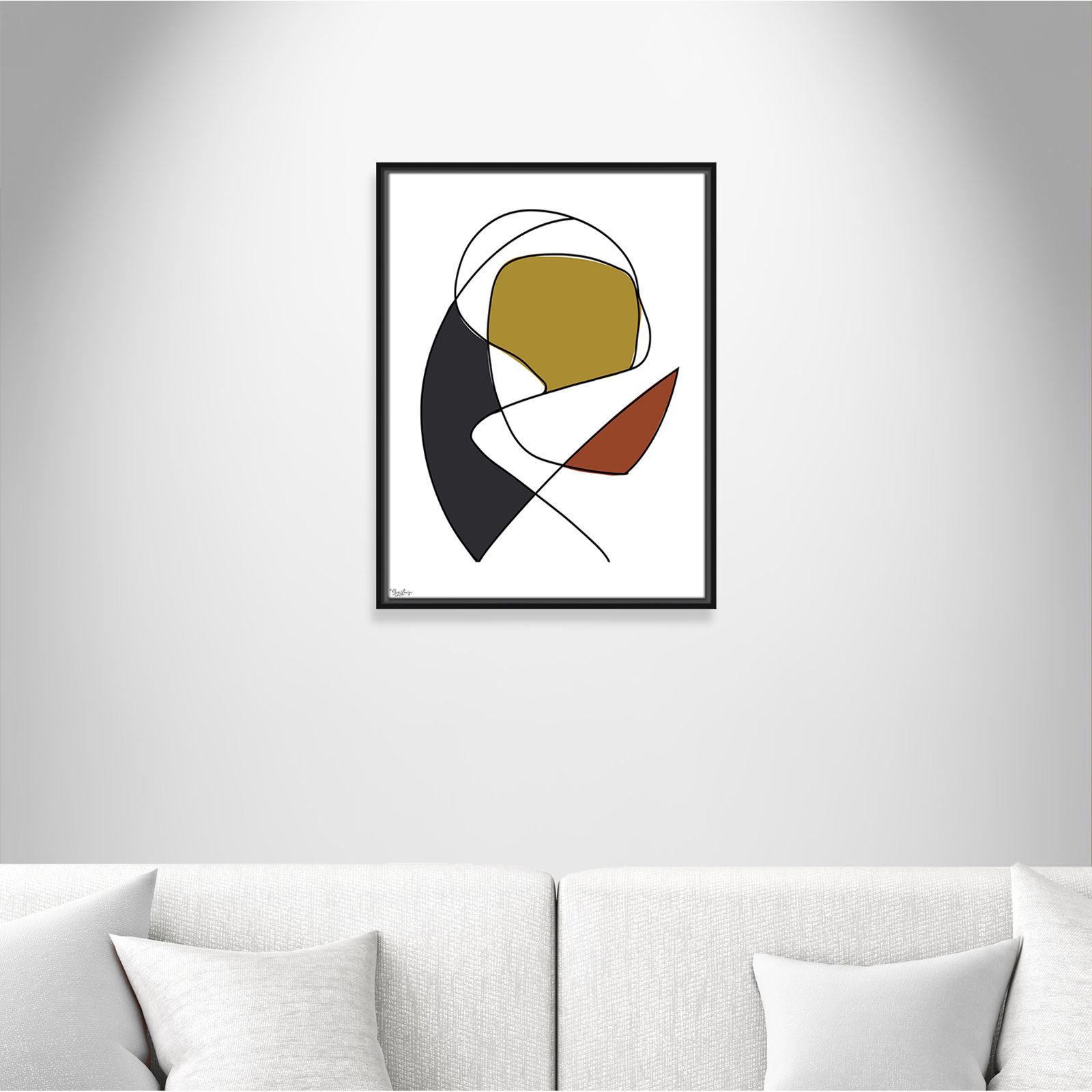 Paige "Abstract Tribeca 3" Print, Black, 25.5" H x 19.5" W x 2" D