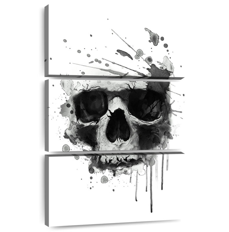 Hitzel Dark Blotted Skull, 57" H x 36" W