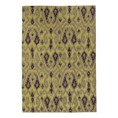 Tapis rectangulaire en laine à tissage plat