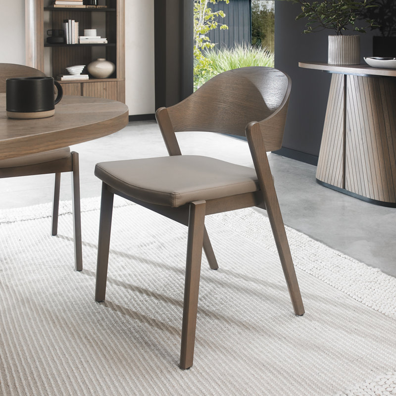 19cm H Upholstered Side Chair, Grey Wood