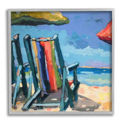 " Vivid Beach Chairs Shoreline " by Page Pearson Railsback