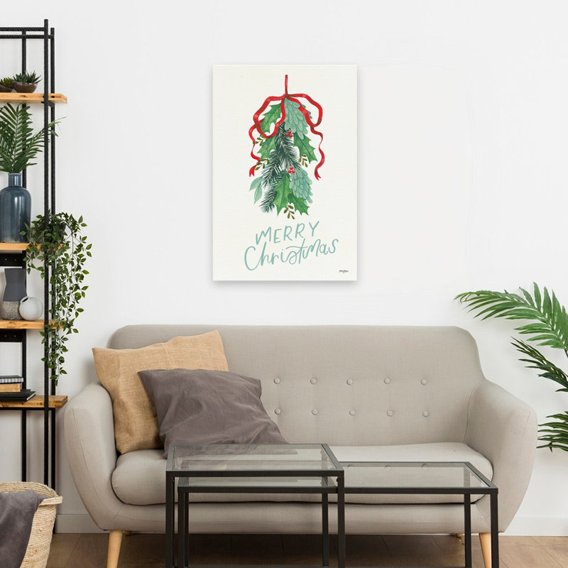 Holly and Pine V - Berries Bows Christmas - art vert, H 24 po x l 16 po