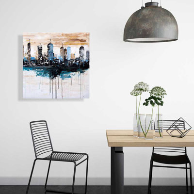 Buildings on the Horizon - Industrial Building Canvas Art