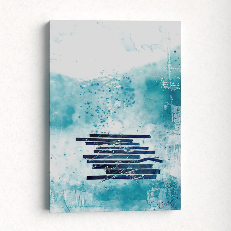 « water », art mural sur toile tendue, H 12 po x l 8 po x P 0,75 po