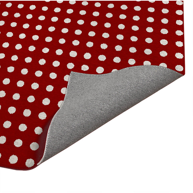 Dot Locked Indoor Doormat, 36" W x 24" L, Cranberry Red