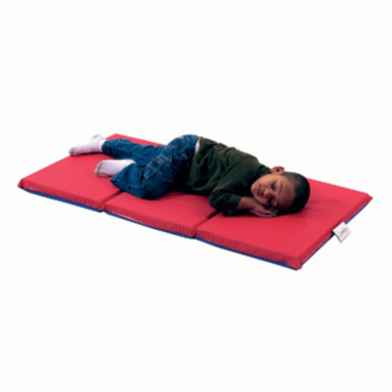 2" Infection Control 3 Section Folding Rest Mat - 5 count, Red/Blue