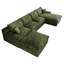 Canapé modulaire en velours côtelé vert de 135 pouces avec structure double couche, coussins amovibles et aucun assemblage requis pour un confort polyvalent-2000544294-2000544295-2000544312