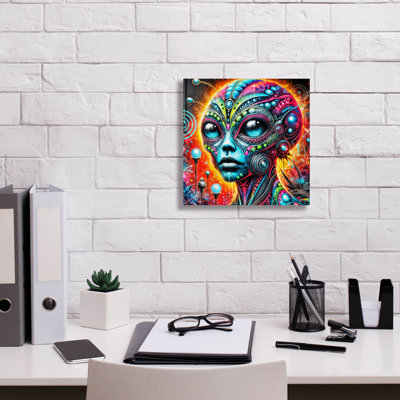 «Alien's Portrait Vibrant Abstract» par Rey Klimt, art mural sur toile