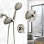 Pomme de douche à pluie à une poignée à haute pression classique à 6 jets avec douche à main (valve incluse)-129525177