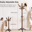 Portemanteau autoportant en bois avec 11 crochets, base robuste à trois pieds pour l'organisation du vestibule, du couloir et de la chambre à coucher, assemblage facile