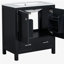 30-inch Black Bathroom Vanity with Single Sink, Combination Cabinet with Sink Installed Below, with 2 Doors and a Drawer-120856048