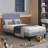 Cadena 2 Pack Light Gray Twin Upholstered Platform Bed Frame with Tufted Adjustable Headboard,Noise-Free Twin Size Bed with 8 Inch Under-Bed Storage-1524532765