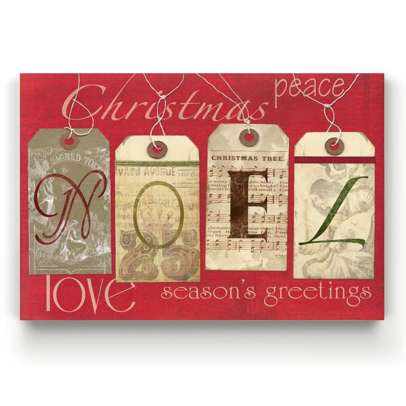 « noel tags-gallery » par parvez taj,, impression sur toile tendue 1 pièce, H 27 po x l 18 po x P 1 po