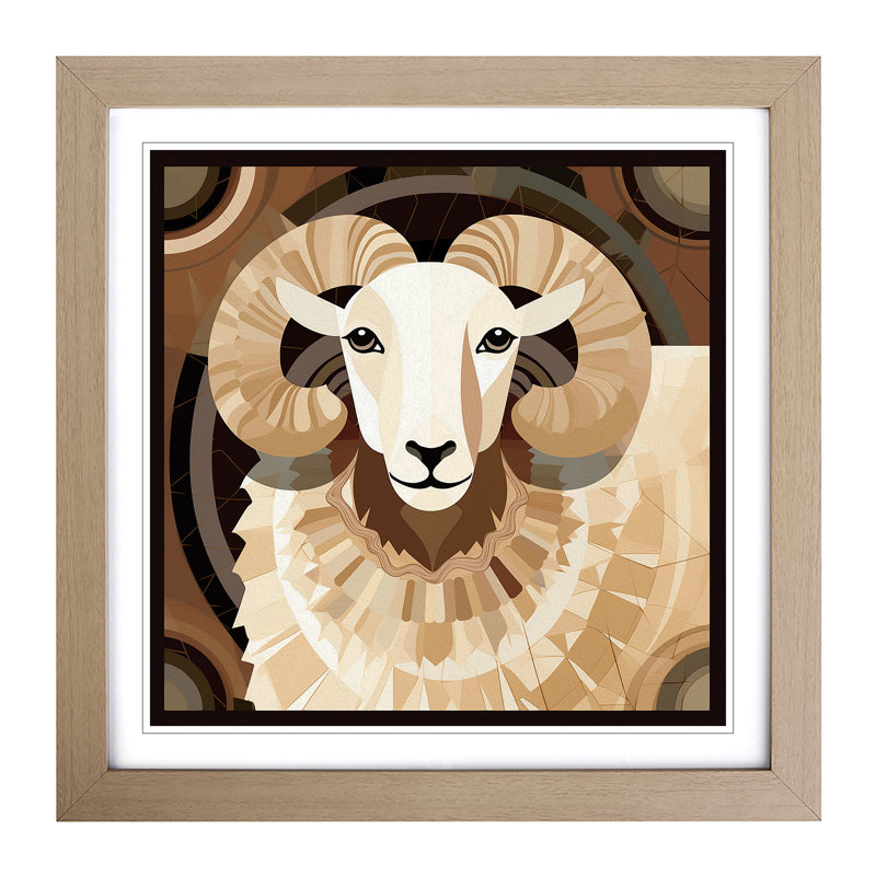 Sheep Deco - Framed Print, Oak