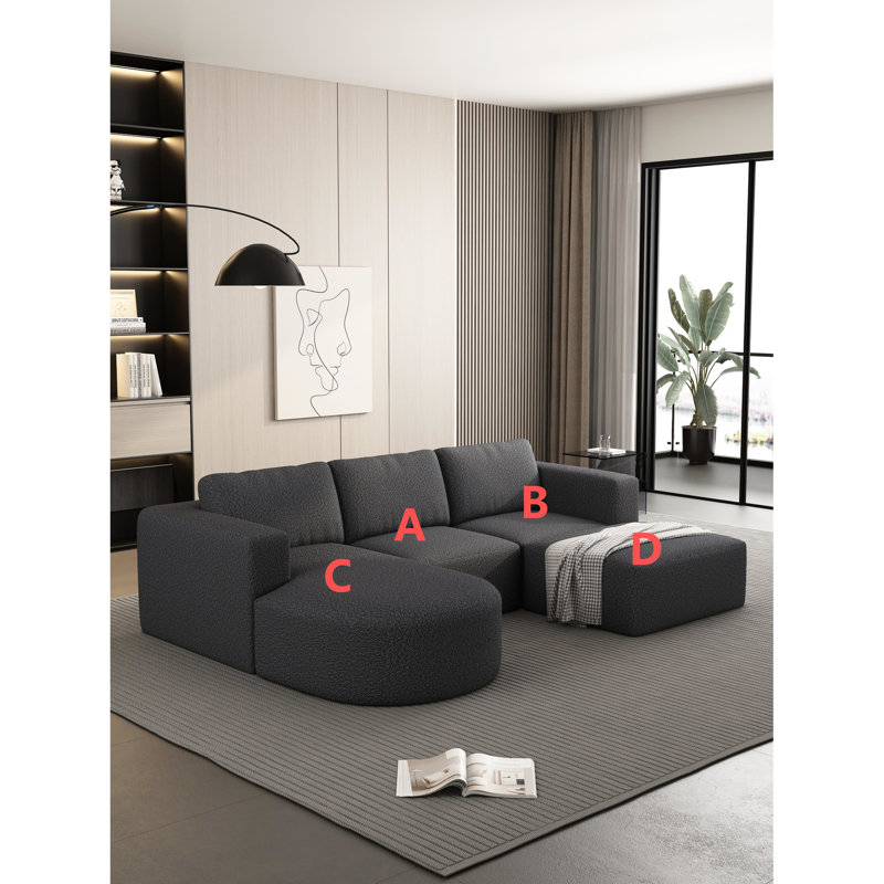 Canapé-lit modulaire gris foncé - siège tendance, siège doux qui s'adapte librement à la pièce, Gris foncé