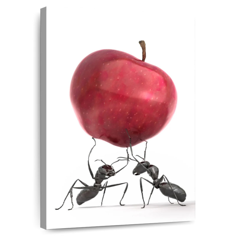 Brampt Black Ants With Apple, 24" H x 16" W